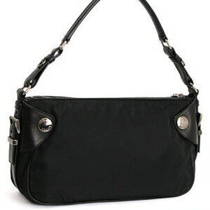 Prada Shoulder Logo Bag Triangle Nylon Black Hobo
